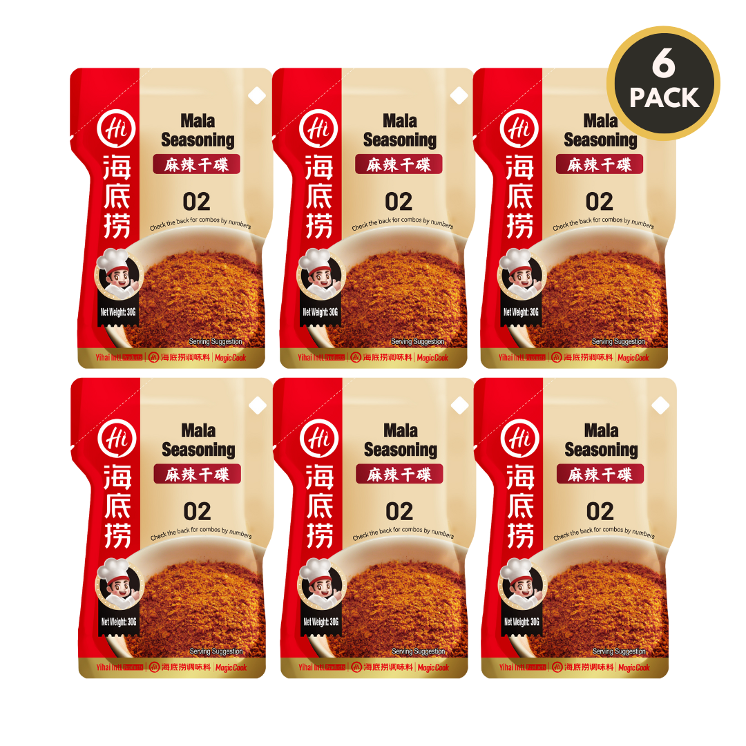6-pack of HAIDILAO Mala Seasoning packages
