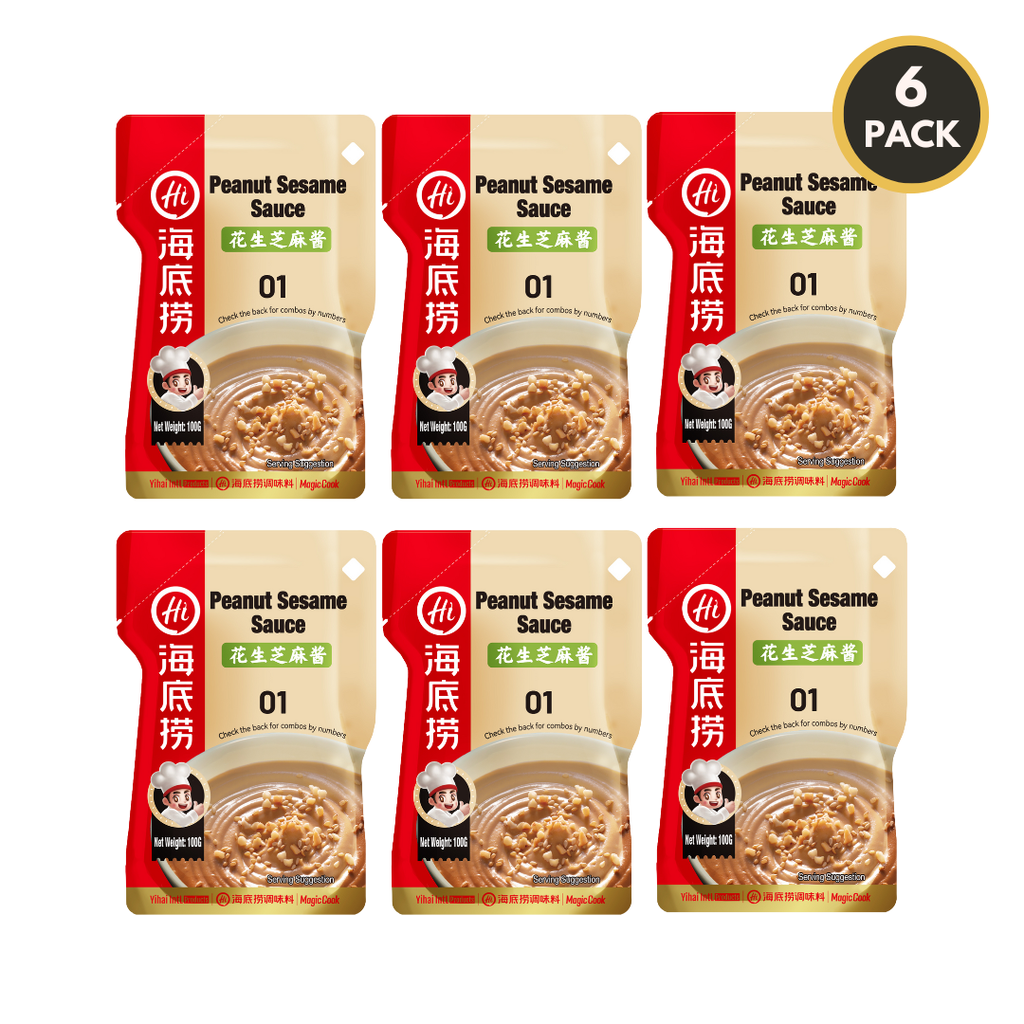 6-pack of HAIDILAO Peanut Sesame Sauce packages