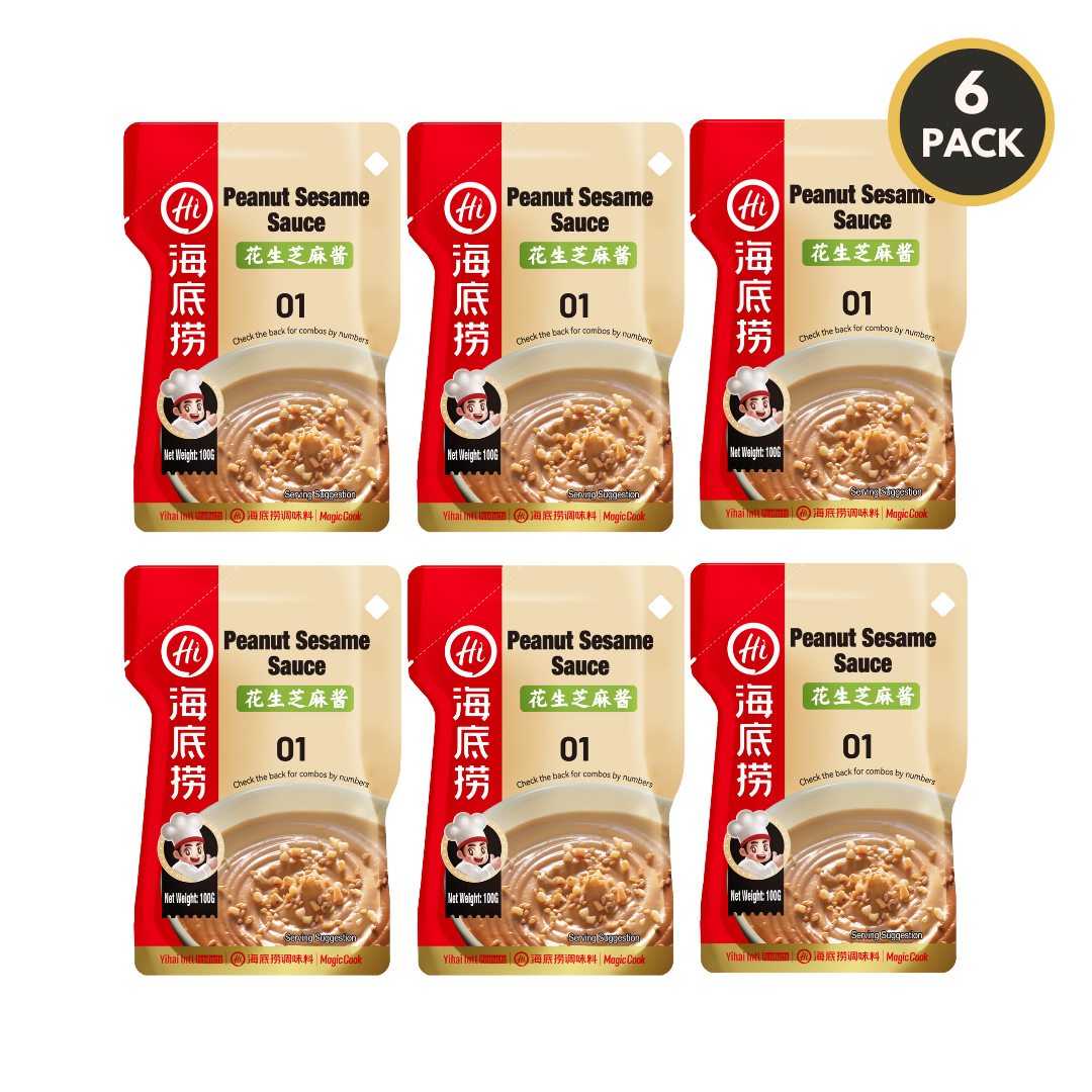 6-pack of HAIDILAO Peanut Sesame Sauce packages