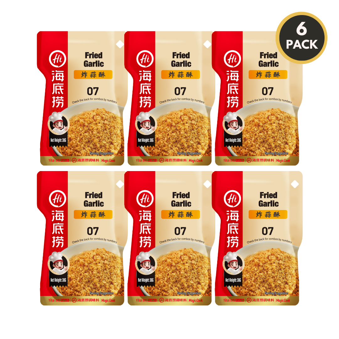 6-pack of HAIDILAO Fried Garlic packages