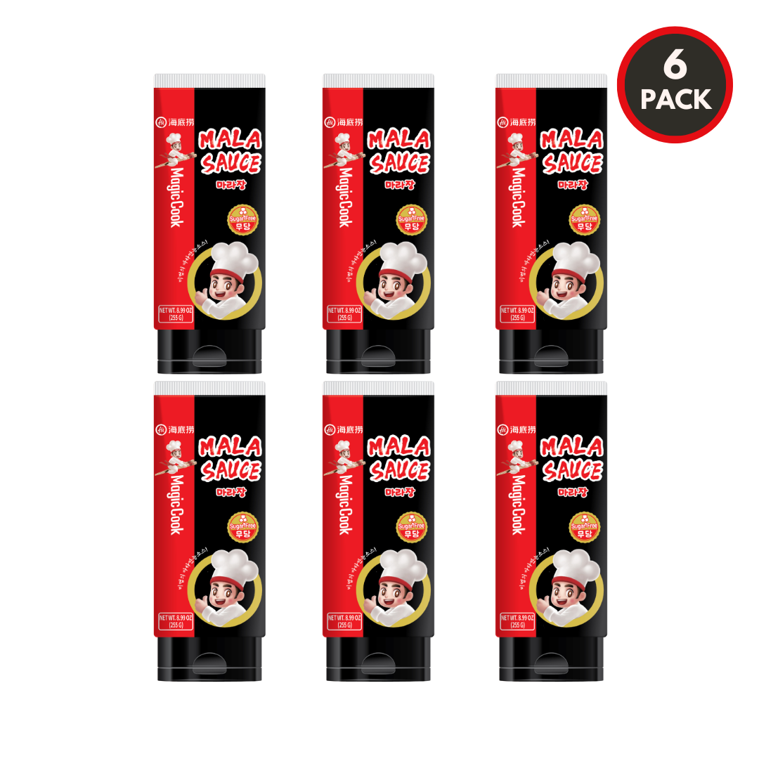Six-pack of HAIDILAO Magic Cook Mala Sauce squeeze tubes