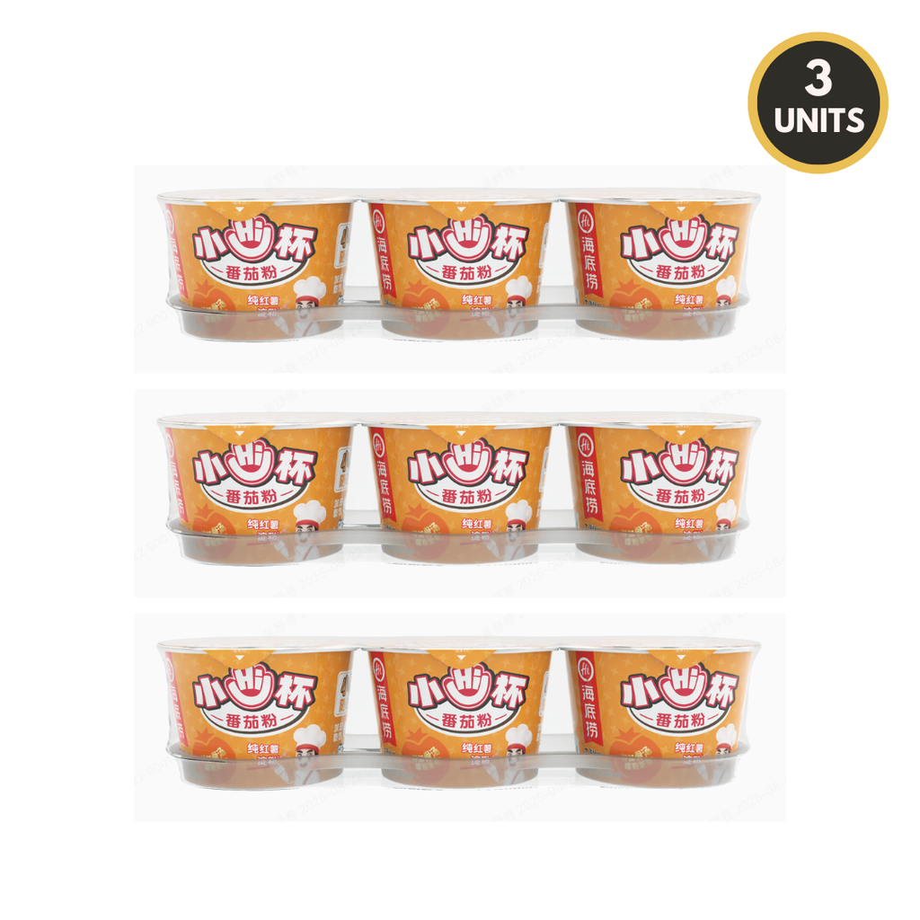 3 units of HAIDILAO Mini Cup Tomato Vermicelli 3-packs (9 cups total)