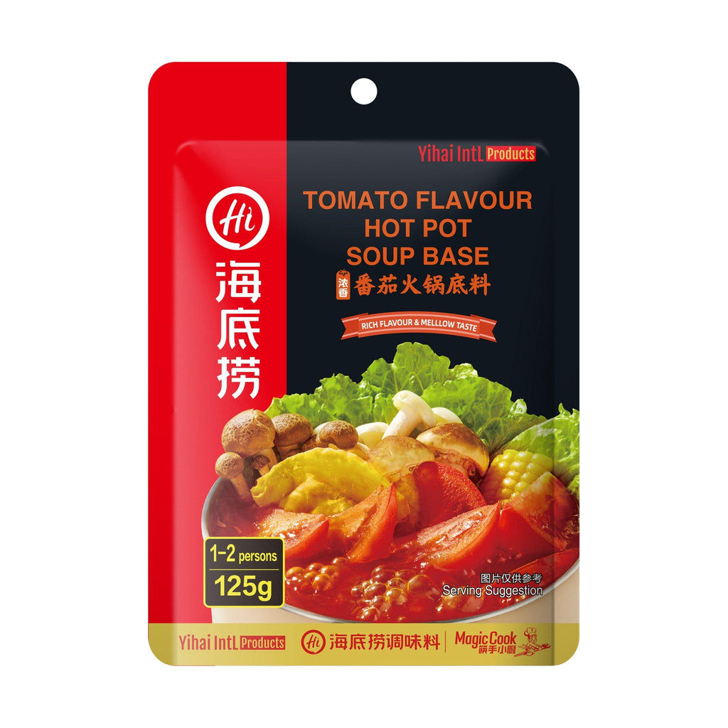 HAIDILAO Tomato Flavor Soup Base, 4.4oz (125g) package front, product photo on a white background