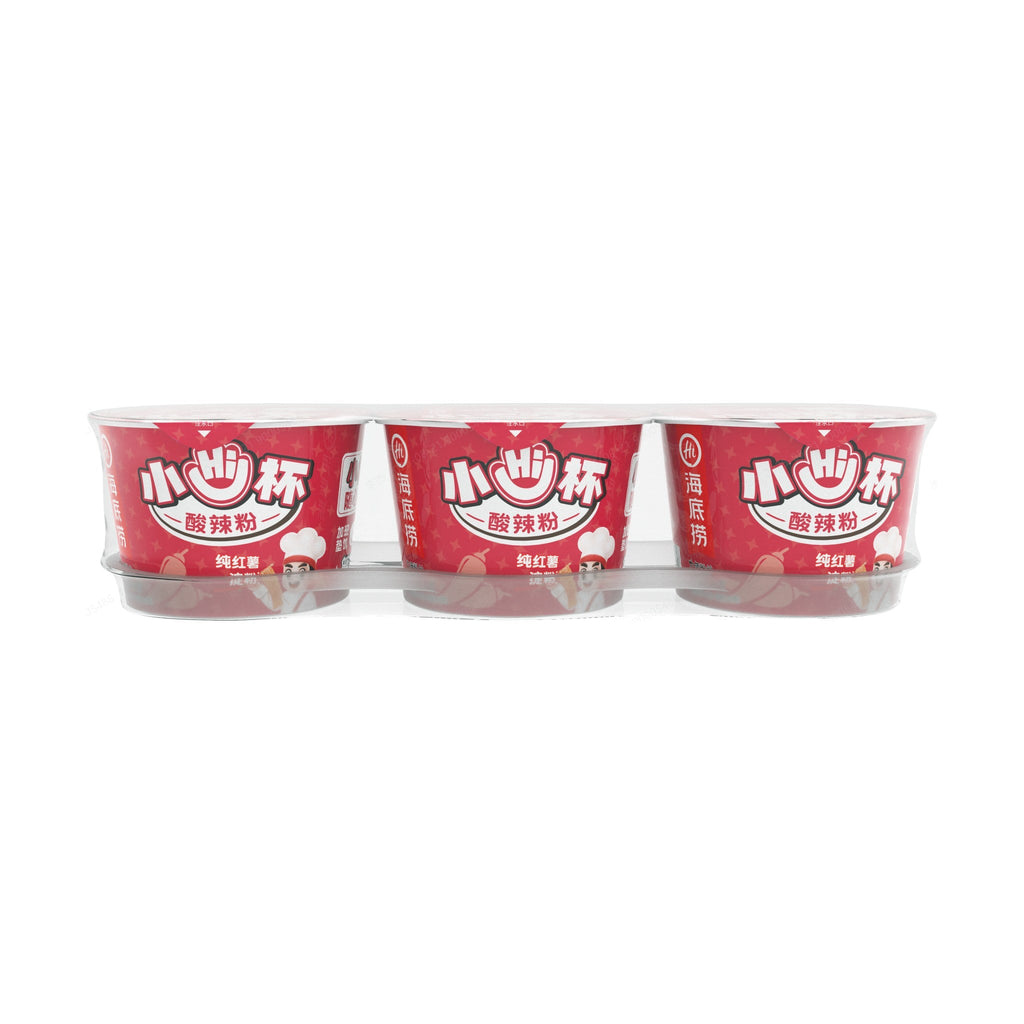 HAIDILAO Mini Cup Hot and Sour Vermicelli 3-Pack package front, product photo on a white background