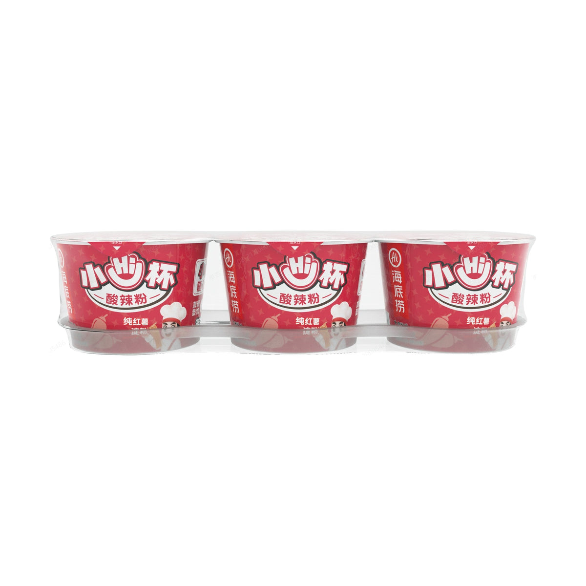 HAIDILAO Mini Cup Hot and Sour Vermicelli 3-Pack package front, product photo on a white background
