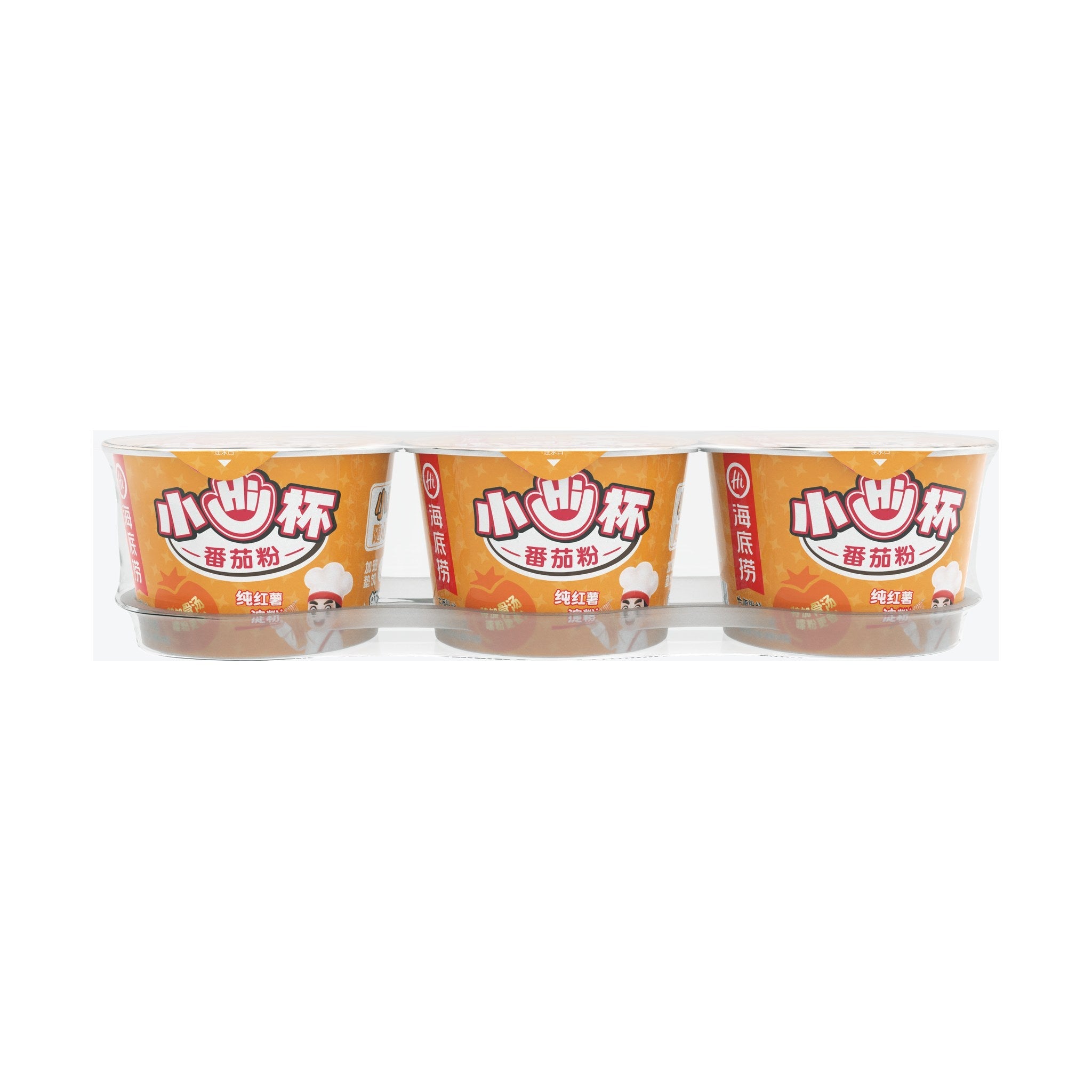 HAIDILAO Mini Cup Tomato Vermicelli 3-Pack package front, product photo on a white background
