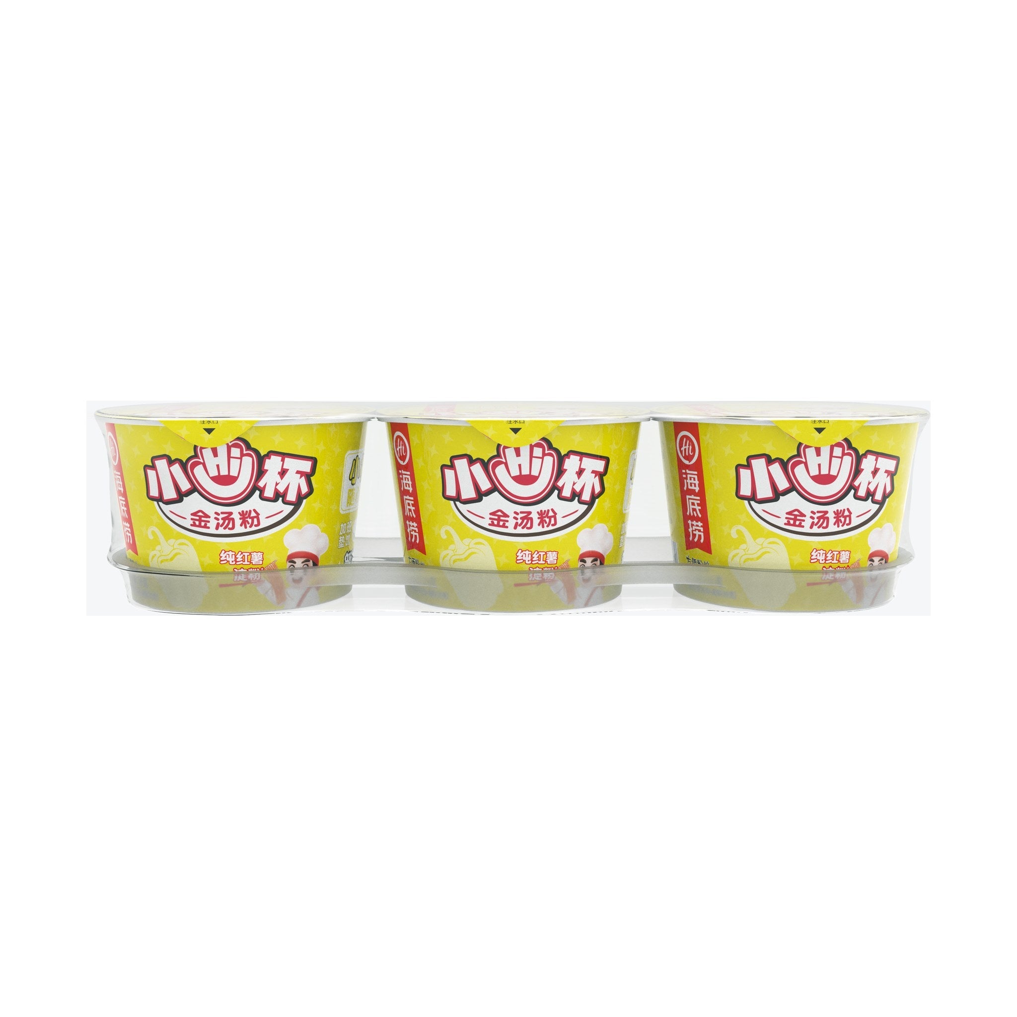 HAIDILAO Mini Cup Golden Sour Soup Vermicelli 3-Pack package front, product photo on a white background