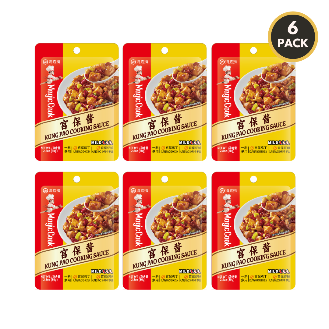 6-pack of HAIDILAO Kung Pao Cooking Sauce packages