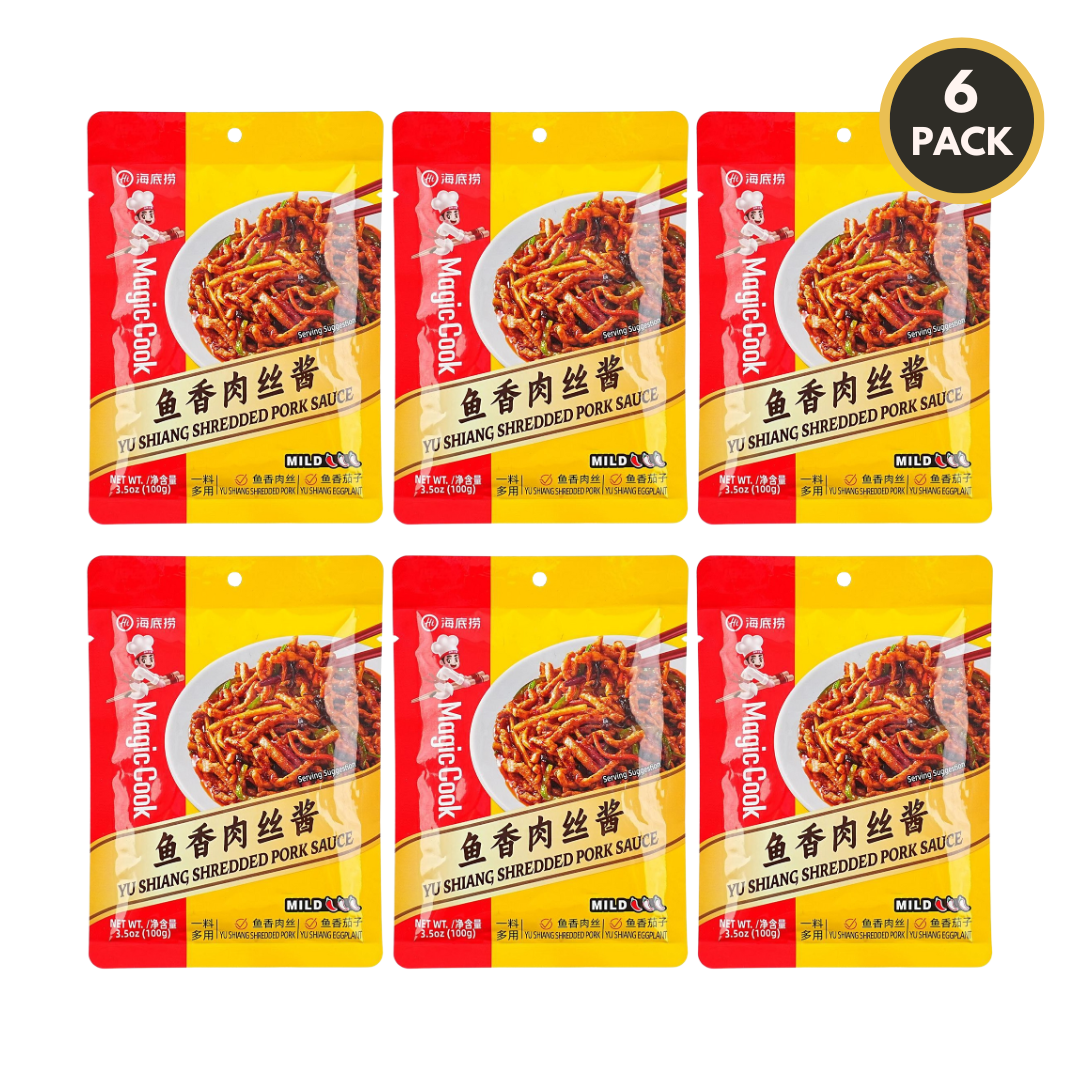6-pack of HAIDILAO Yu-Shiang Shredded Pork Sauce packages