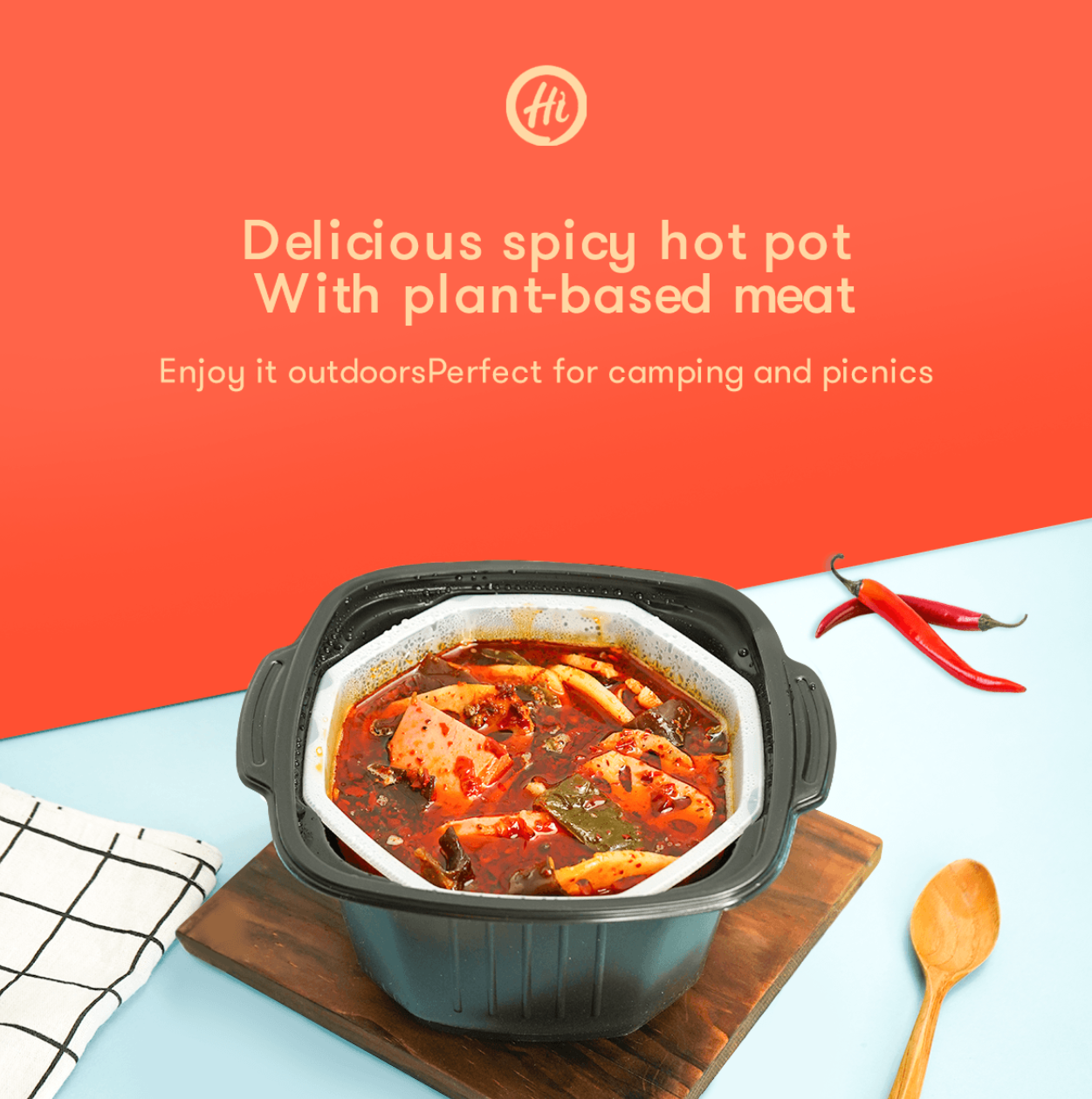 plant based pot HAIDILAO - Spicy Flavor Hot Pot With Plant-based Luncheon Meat