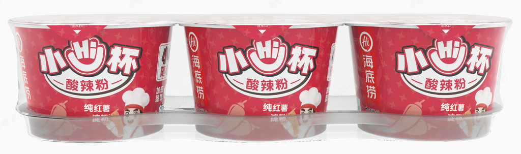 HAIDILAO Mini Cup Hot and Sour Vermicelli, 3-pack ready-to-eat noodles, 168g (56g x 3)