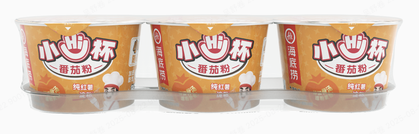 HAIDILAO Mini Cup Tomato Vermicelli, 3-pack ready-to-eat noodles, 180g (60g x 3)