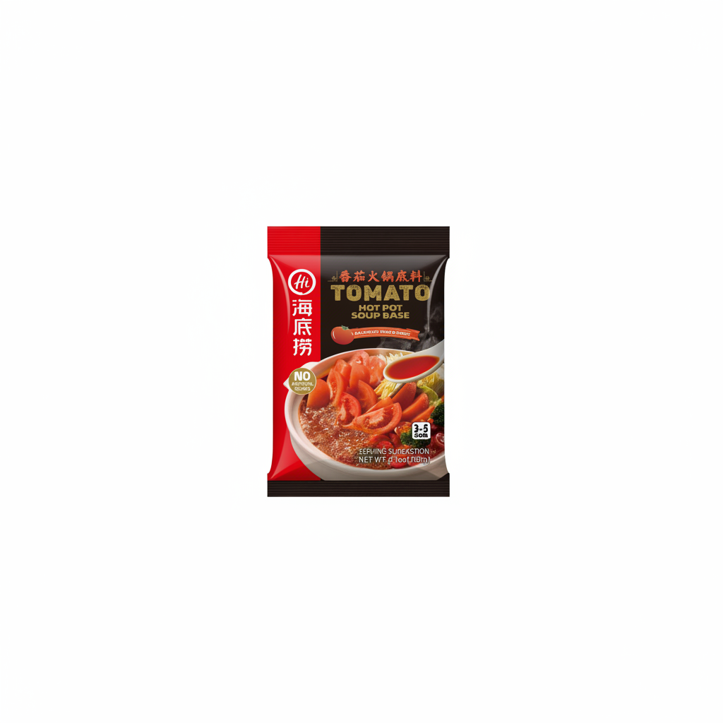 HAIDILAO Tomato Hot Pot Soup Base package, balanced sour & sweet, no artificial colors, 7.1oz (200g)