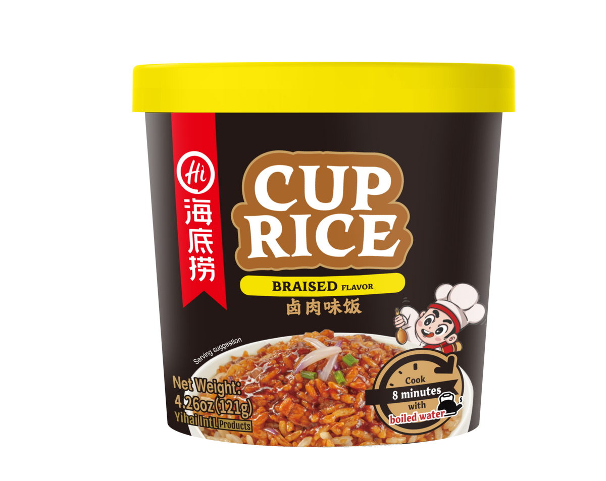 Haidilao Cup Rice, Braised Flavor, Instant Ready-to-Eat Meal, 4.26oz (121g)